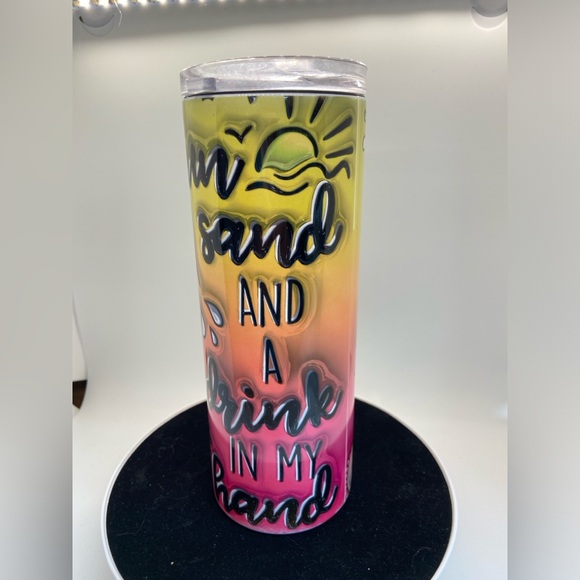 Beach Vacation Sublimation Steel Tumbler 25 Sun Sand Drink In My Hand Margarita - Picture 4 of 7